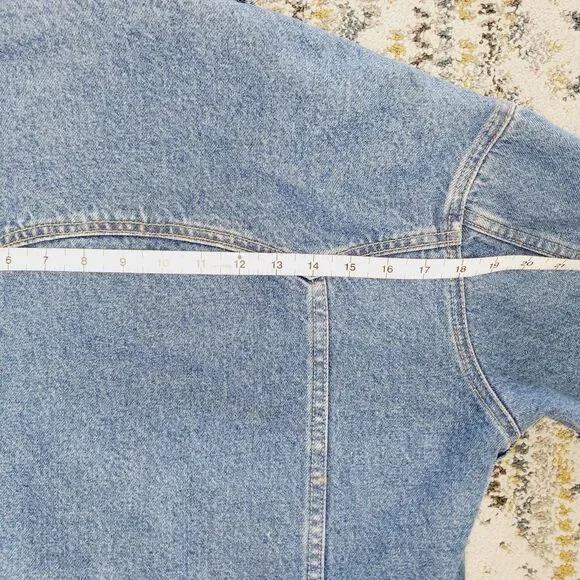 Schaefer LEGEND DENIM JACKET FLEECE LINING Blanket Jean Jacket Mens SZ Small - Picture 11 of 14